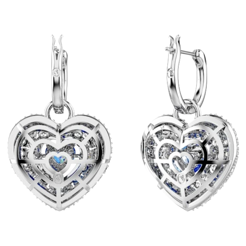 Swarovski White & Blue Crystal Heart Earrings 5680392