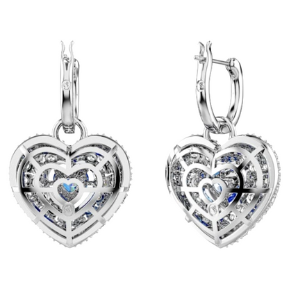 Swarovski White & Blue Crystal Heart Earrings 5680392