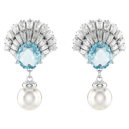 Swarovski Idyllia Shell Blue Pearl Drop Earrings 5691287