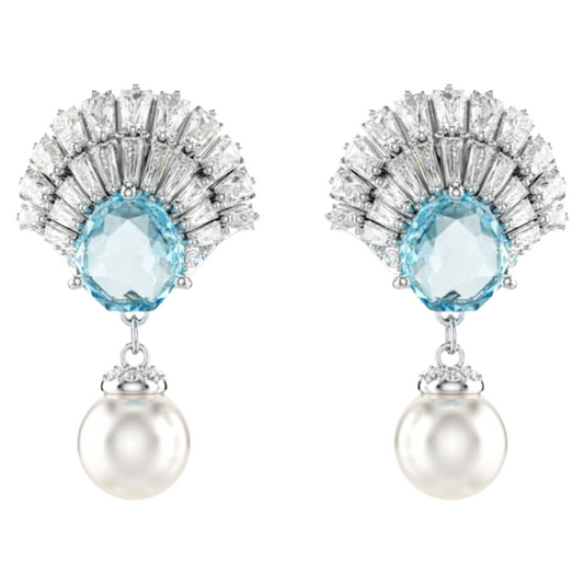 Swarovski Idyllia Shell Blue Pearl Drop Earrings 5691287