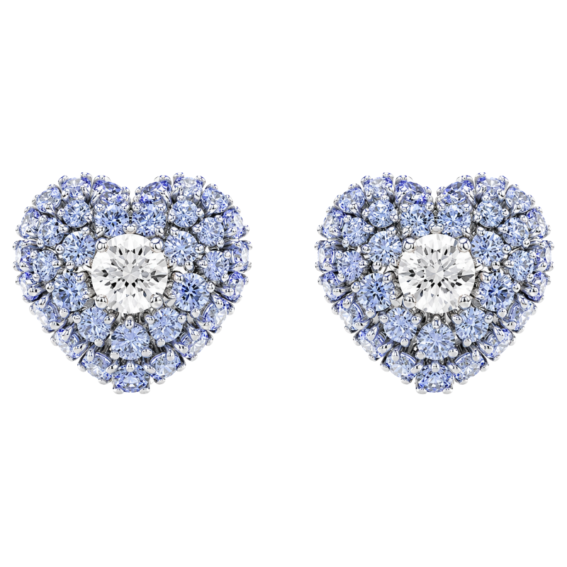 Swarovski Hyperbola Blue Crystal Heart Drop Stud Eassings 5691285