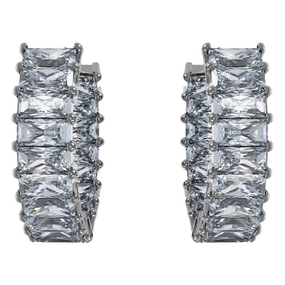 Swarovski Matrix Silver Crystal Hoop Grey Earrings 5689696