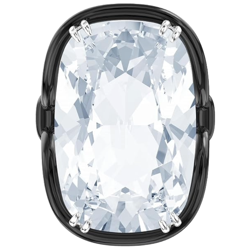 Swarovski Harmonia White Cushion Cut Crystal Cocktail Ring Size 52