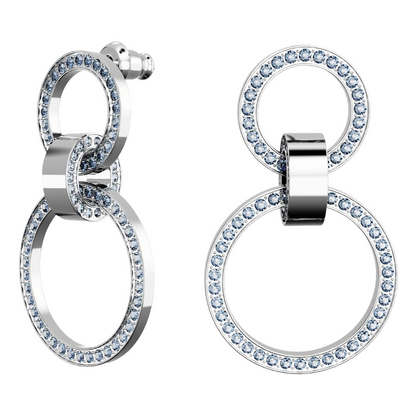 Swarovski Hollow Blue Rhodium Plated Hoop Earrings 5663503
