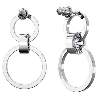 Swarovski Hollow Blue Rhodium Plated Hoop Earrings 5663503