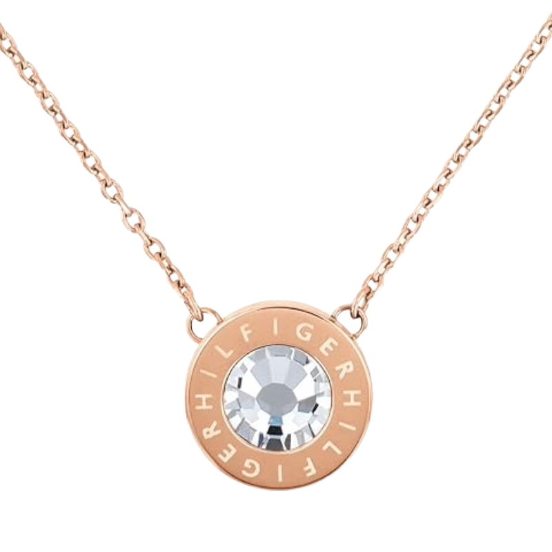 Tommy Hilfiger Rose Gold Coloured Crystal Necklace 2780285