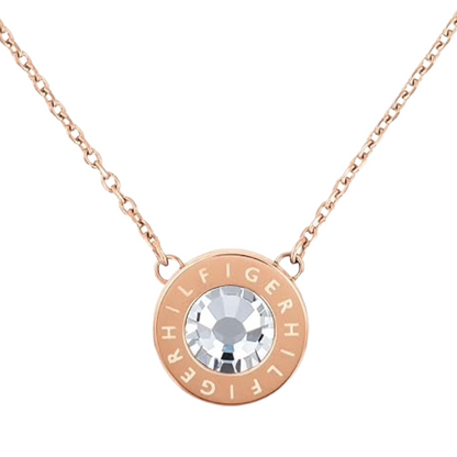 Tommy Hilfiger Rose Gold Coloured Crystal Necklace 2780285