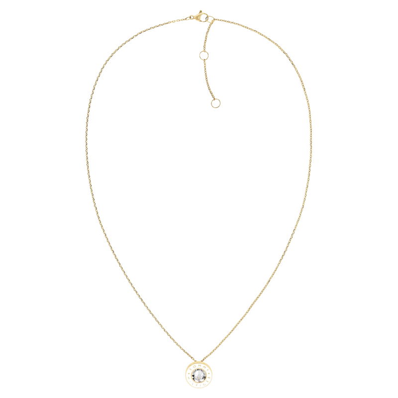 Tommy Hilfiger Gold Coloured White Crystal Necklace 2780801