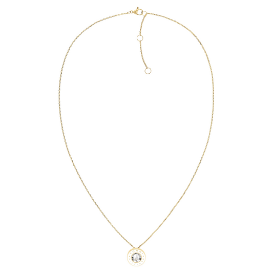 Tommy Hilfiger Gold Coloured White Crystal Necklace 2780801