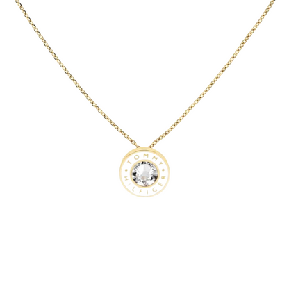 Tommy Hilfiger Gold Coloured White Crystal Necklace 2780801
