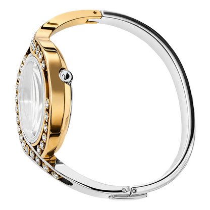 Swarovski Lovely Crystals Bangle Watch Metal Bracelet, White, Bicolor 5453651 (UNBOXED)