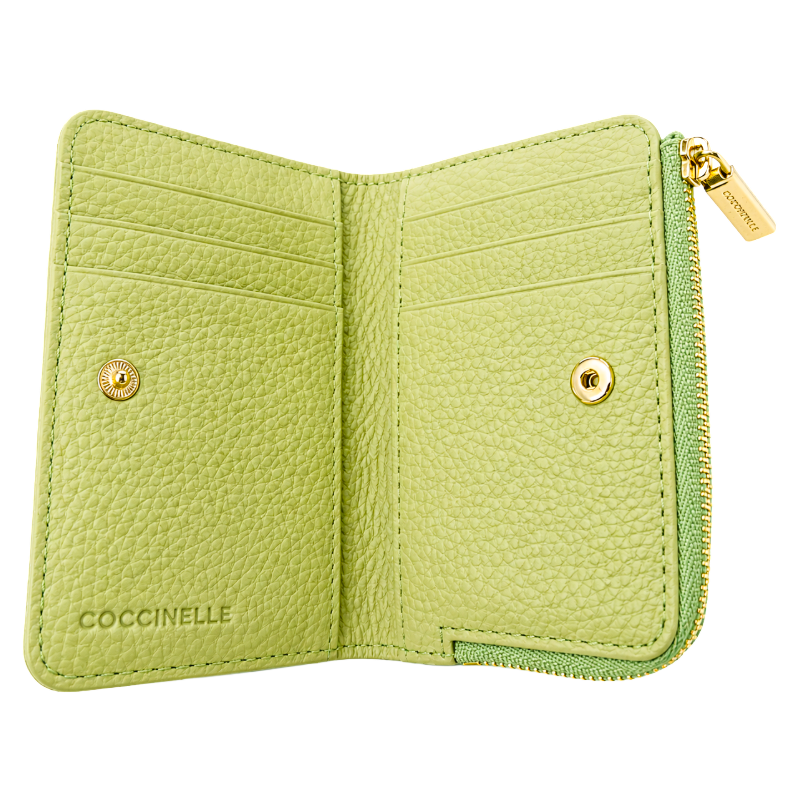 Coccinelle Women's Metallic Soft Leather Purse Guacamole Green
