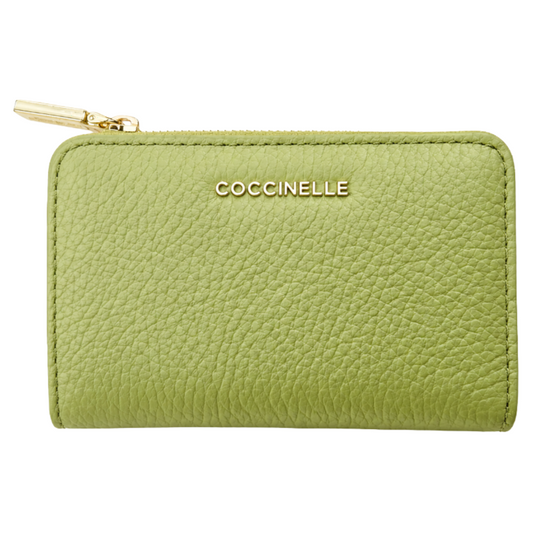 Coccinelle Women's Metallic Soft Leather Purse Guacamole Green