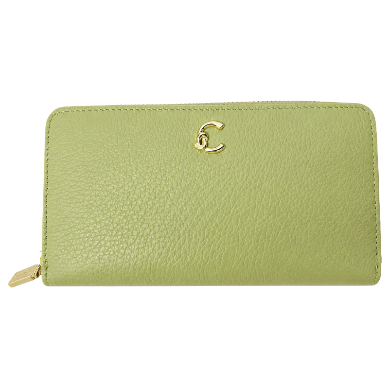 Coccinelle C-Me Soft Grained Leather Large Purse Guacamole Green