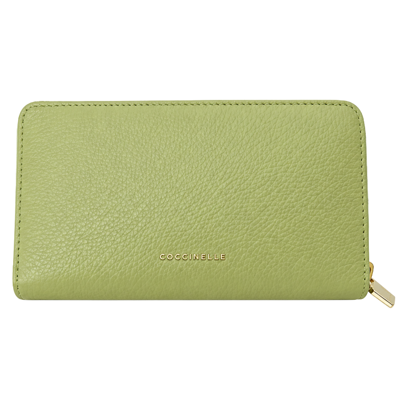 Coccinelle C-Me Soft Grained Leather Large Purse Guacamole Green