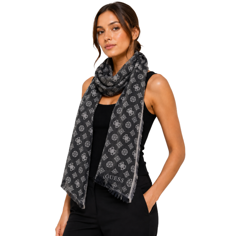 Guess Women's Scarf Black & White AW9992VISO3BLA