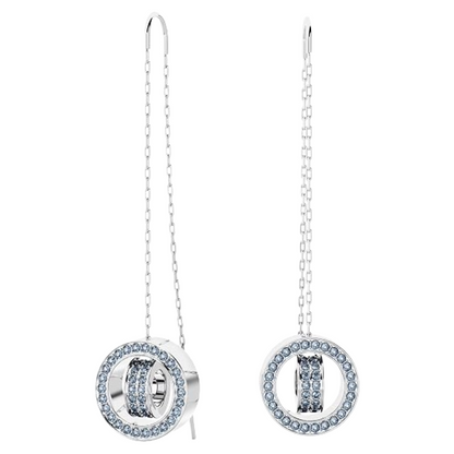 Swarovski White Crystal Blue Drop Earrings (Blemished Box)