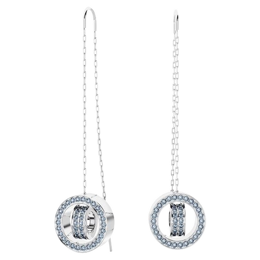 Swarovski White Crystal Blue Drop Earrings (Blemished Box)
