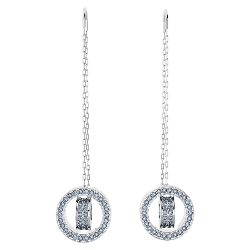 Swarovski White Crystal Blue Drop Earrings (Blemished Box)