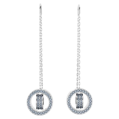 Swarovski White Crystal Blue Drop Earrings (Blemished Box)