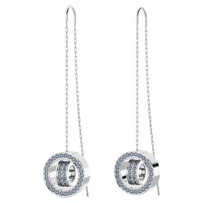 Swarovski White Crystal Blue Drop Earrings (Blemished Box)