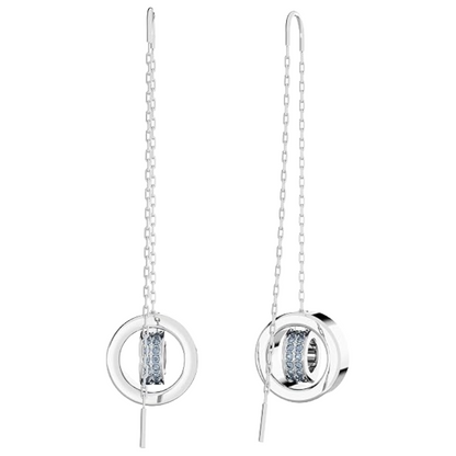 Swarovski White Crystal Blue Drop Earrings (Blemished Box)