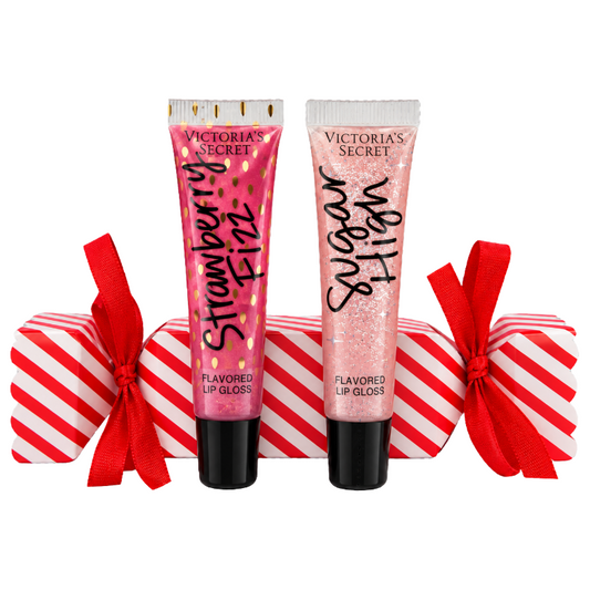 Victoria's Secret Pink Lip Gloss Strawberry Fizz & Sugar High Christmas Cracker