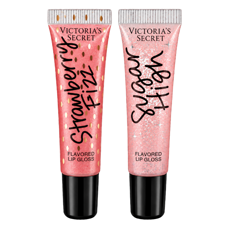Victoria's Secret Pink Lip Gloss Strawberry Fizz & Sugar High Christmas Cracker
