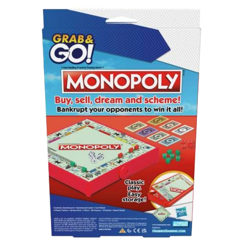 Hasbro Monopoly Grab & Go Portable Game 8+ (Blemished Box)