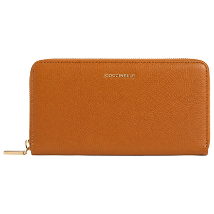 Coccinelle Women's Metallic Soft Grained Leather Purse Tan Brown