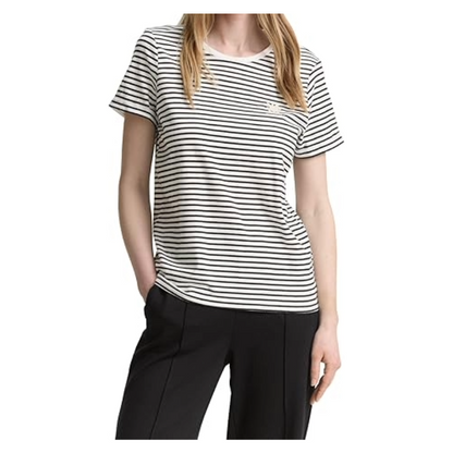 Tom Tailor Womens Black & White Stripe T-Shirt