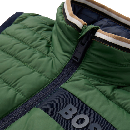 Hugo Boss Boys Outdoor Reversible Puffer Jacket Gilet Green