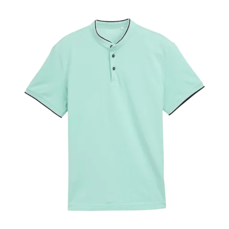 Tom Tailor Stand-Up Collar Regular Fit Polo Shirt Mint Green
