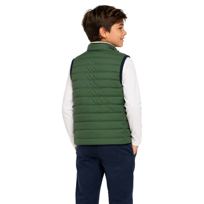 Hugo Boss Boys Outdoor Reversible Puffer Jacket Gilet Green