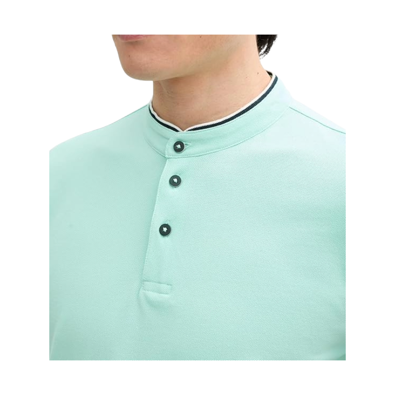 Tom Tailor Stand-Up Collar Regular Fit Polo Shirt Mint Green
