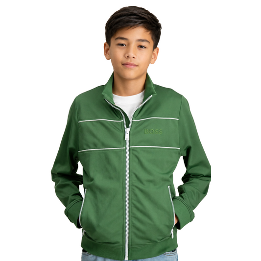 Hugo Boss Kid's Full Zip Tracksuit Top Green