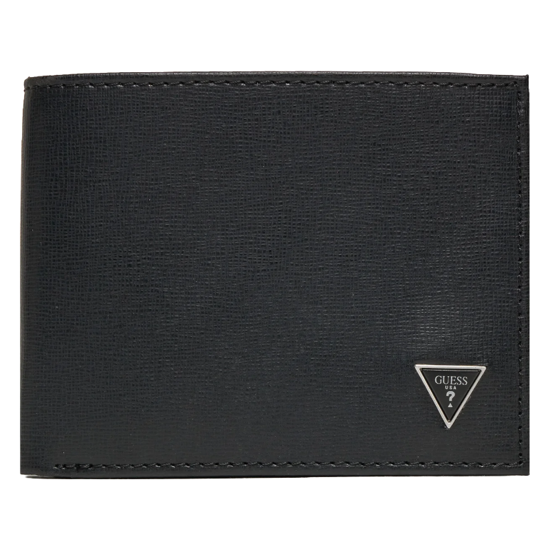 Guess Men's SMCSLE LEA24 Black Leather Wallet