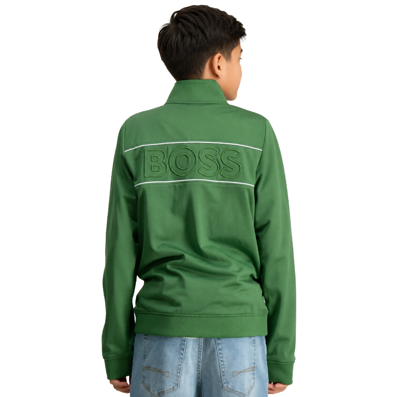 Hugo Boss Kid's Full Zip Tracksuit Top Green