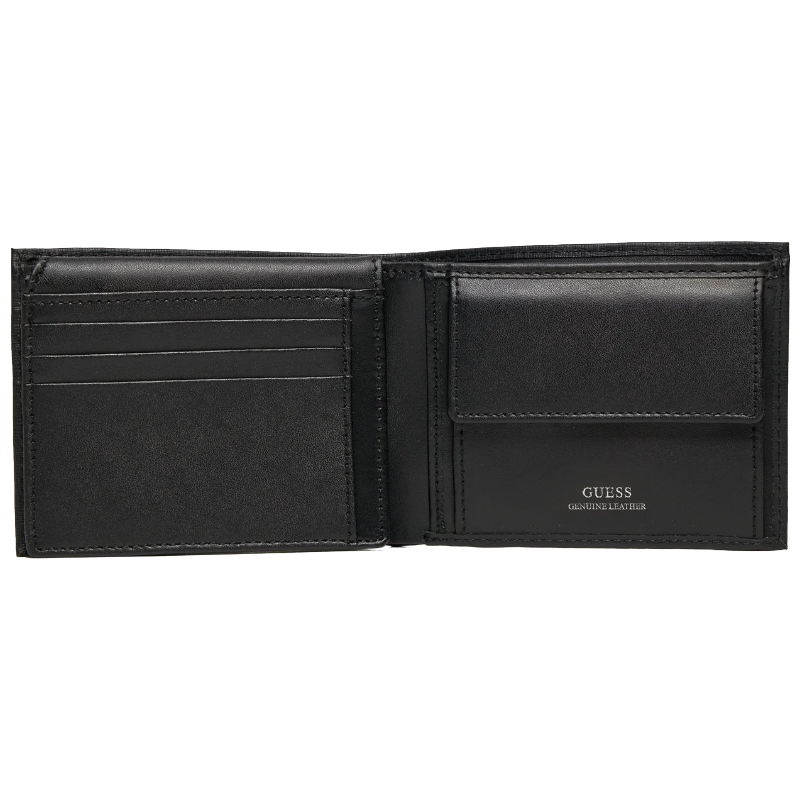 Guess Men's SMCSLE LEA24 Black Leather Wallet