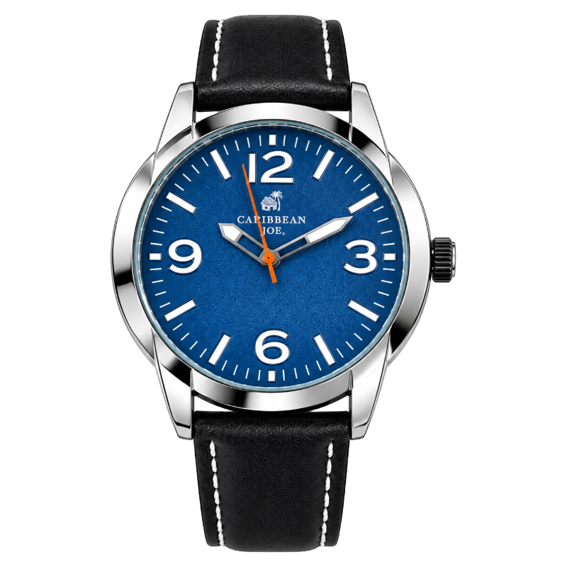 Caribbean Joe Men's Blue Dial Black Strap Analogue Watch CJ7051GU