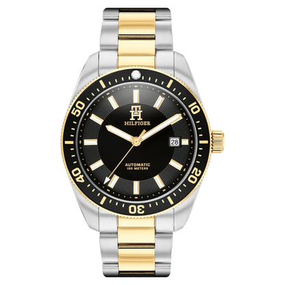 Tommy Hilfiger Mens Black & Gold Watch 1710552
