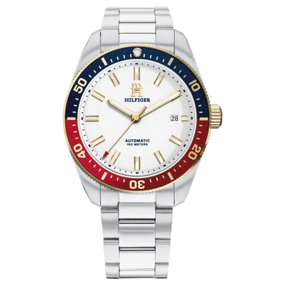 Tommy Hilfiger Men's White Dial Stainless Steel Automatic Watch 