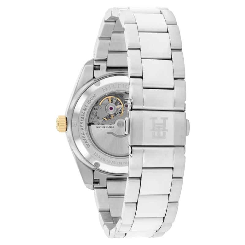 Tommy Hilfiger Men's White Dial Stainless Steel Automatic Watch 