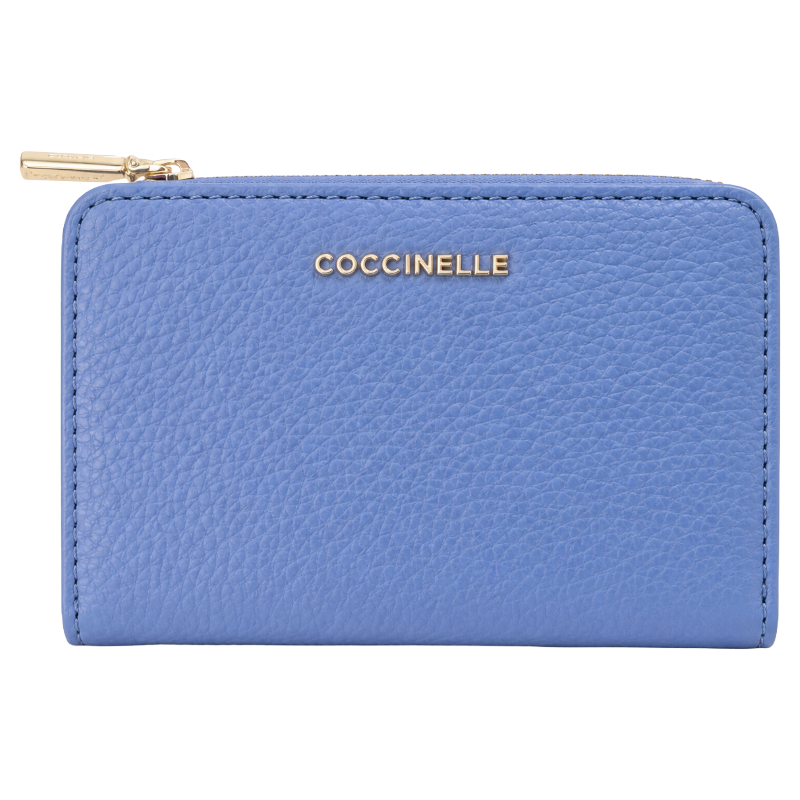 Coccinelle Women's Metallic Soft Leather Purse Azul Blue