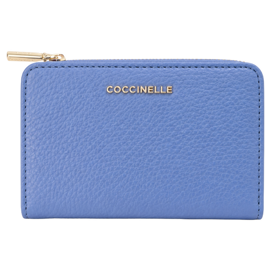 Coccinelle Women's Metallic Soft Leather Purse Azul Blue