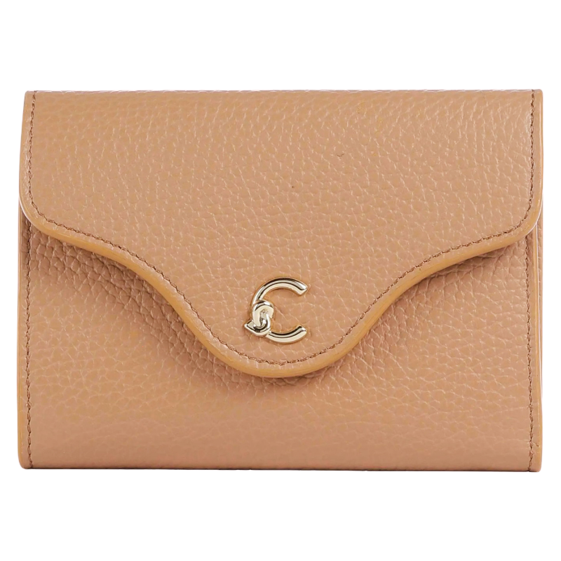 Coccinelle C-Me Soft Grained Leather Purse Skin Tan Brown