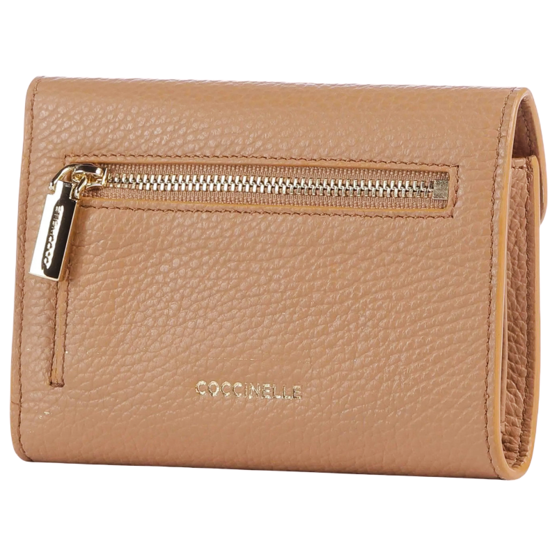 Coccinelle C-Me Soft Grained Leather Purse Skin Tan Brown
