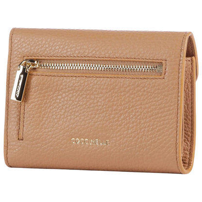 Coccinelle C-Me Soft Grained Leather Purse Skin Tan Brown