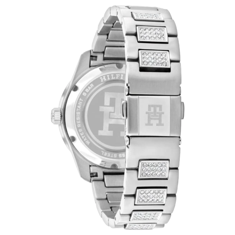 Tommy Hilfiger Women's Crystal Bezel Stainless Steel Bracelet Watch