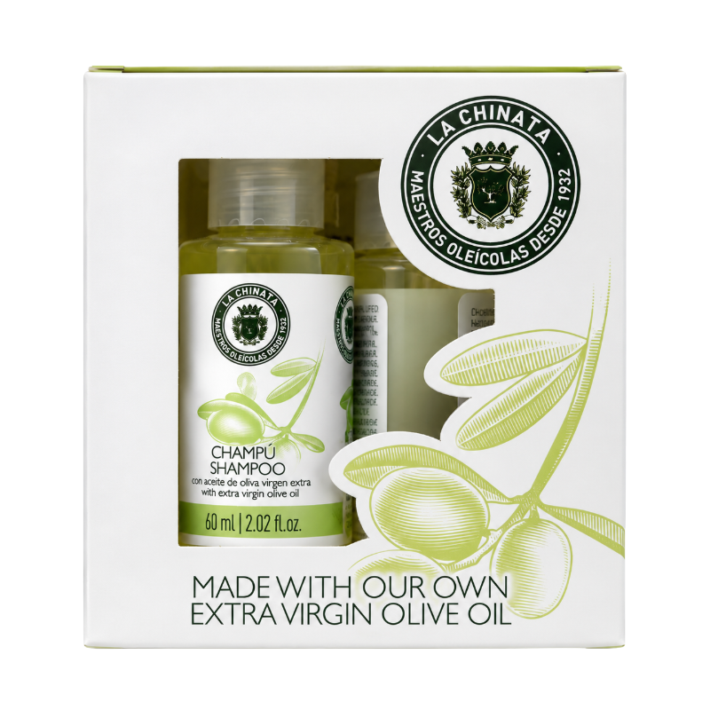 La Chinata Extra Virgin Olive Oil Skincare Set - Bath Gel Moisturiser Shampoo & Conditioner